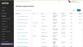 Student opportunities table in Xello. There are a number of opportunities for students to request with different companies, locations, status, and deadlines.